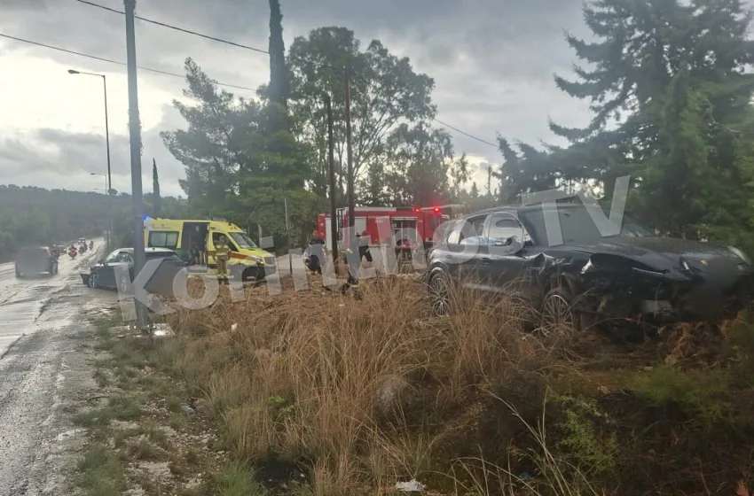  Κορινθία:Σφοδρό τροχαίο με 2 ΙΧ που επέβαιναν εννέα άτομα- Ενας τραυματίας
