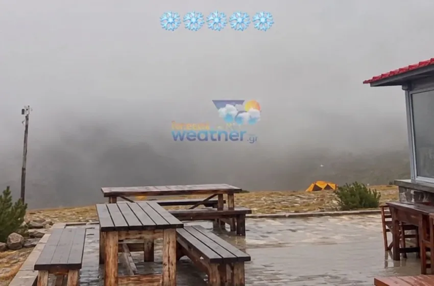  Έπεσαν τα πρώτα χιόνια στον Όλυμπο (vid)