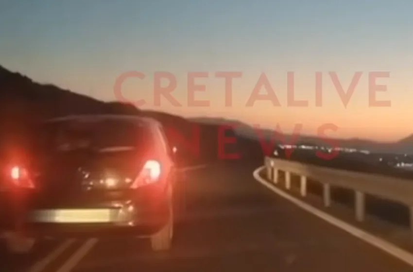  Ηράκλειο: Αποκαλυπτικό βίντεο με οδηγό να κάνει επικίνδυνους ελιγμούς στο αντίθετο ρεύμα